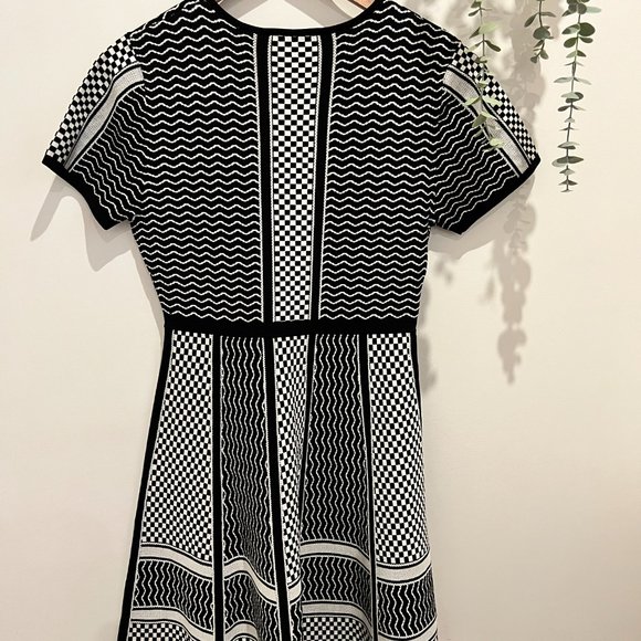 ZARA WOMENS SIZE M SHORT SLEEVE DRESS BLACK / WHITE BNWT (22-093) - Picture 2 of 15